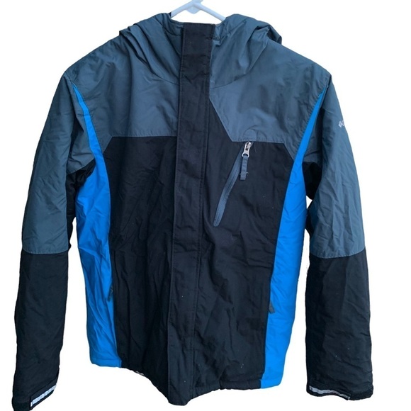 Columbia Blue Gray Full Zip Hoodie Youth Jacket Size 14/16
